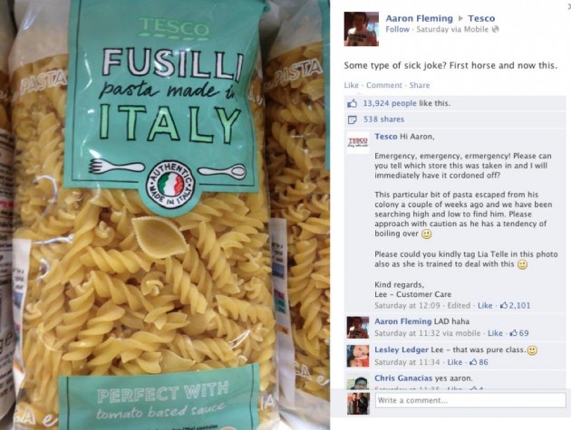 Tesco horsemeat pasta